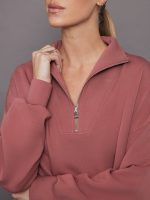 Hawley Half Zip Sweat - Withered Rose - Image 4