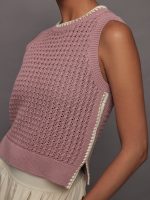 Delancy Knit Vest - Woodrose - Image 5