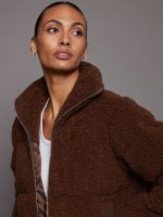 Wilkins Sherpa Puffer Jacket - Chestnut - Image 5