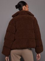 Wilkins Sherpa Puffer Jacket - Chestnut - Image 4