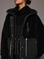 Walsh Quilt Sherpa Coat - Black - Image 5