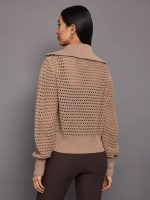 Eloise Full Zip Knit - Warm Taupe - Image 3
