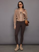 Eloise Full Zip Knit - Warm Taupe - Image 7