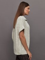 Reagan Knit Half Zip Tank - Vaporous Grey Fleck - Image 5