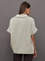 Reagan Knit Half Zip Tank - Vaporous Grey Fleck - Image 6