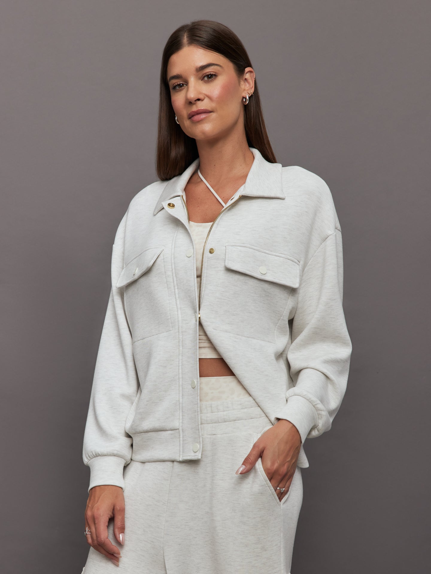 VARL-VAR01916-NUDENUDLT-Elizabeth-Jacket-color-Ivory-Marl_3894-Edit Elizabeth Jacket - Ivory Marl - Image 1