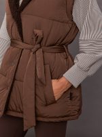 Lanville Wrap Puffer Gilet - Chestnut / Coffee Bean - Image 7