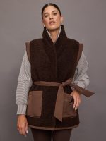 Lanville Wrap Puffer Gilet - Chestnut / Coffee Bean - Image 3