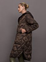 Frisco Long Quilt Coat - Coffee Quartz Metallic - Image 4