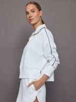 Davenport Half Zip Sweat - White - Image 4