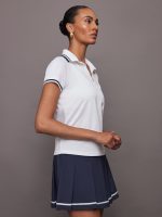 Penelope Performance Polo - White / Blue Knits - Image 4