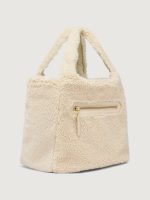 Vail Sherpa Crossbody Tote - Cream - Image 2