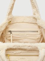 Vail Sherpa Crossbody Tote - Cream - Image 4