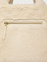 Vail Sherpa Crossbody Tote - Cream - Image 3