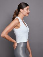 V-Neck Polo Tank - Optic White - Image 3