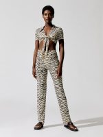 Smocked Mesh Pant - Off White Tiger - Image 3