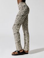 Smocked Mesh Pant - Off White Tiger