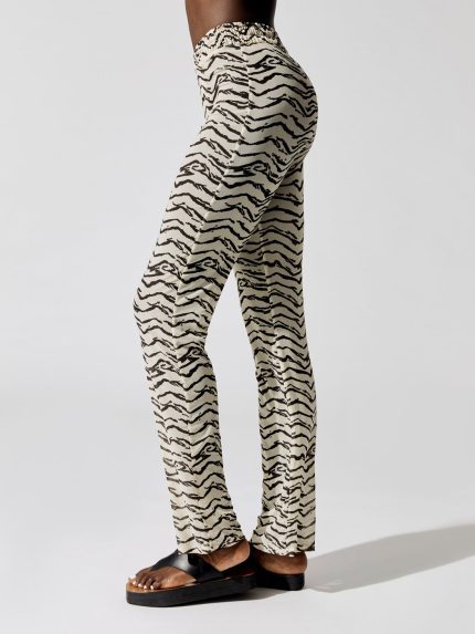 Smocked Mesh Pant - Off White Tiger