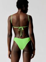 Ruched Underwire Bikini Top - Neon Green - Image 3