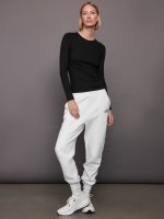 Rivington Ribbed Long Sleeve Top - Black - Image 3