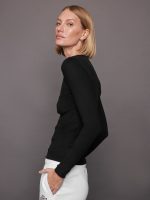 Rivington Ribbed Long Sleeve Top - Black - Image 4