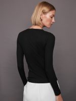 Rivington Ribbed Long Sleeve Top - Black - Image 5