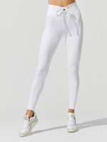 Ribbed Football Legging - White