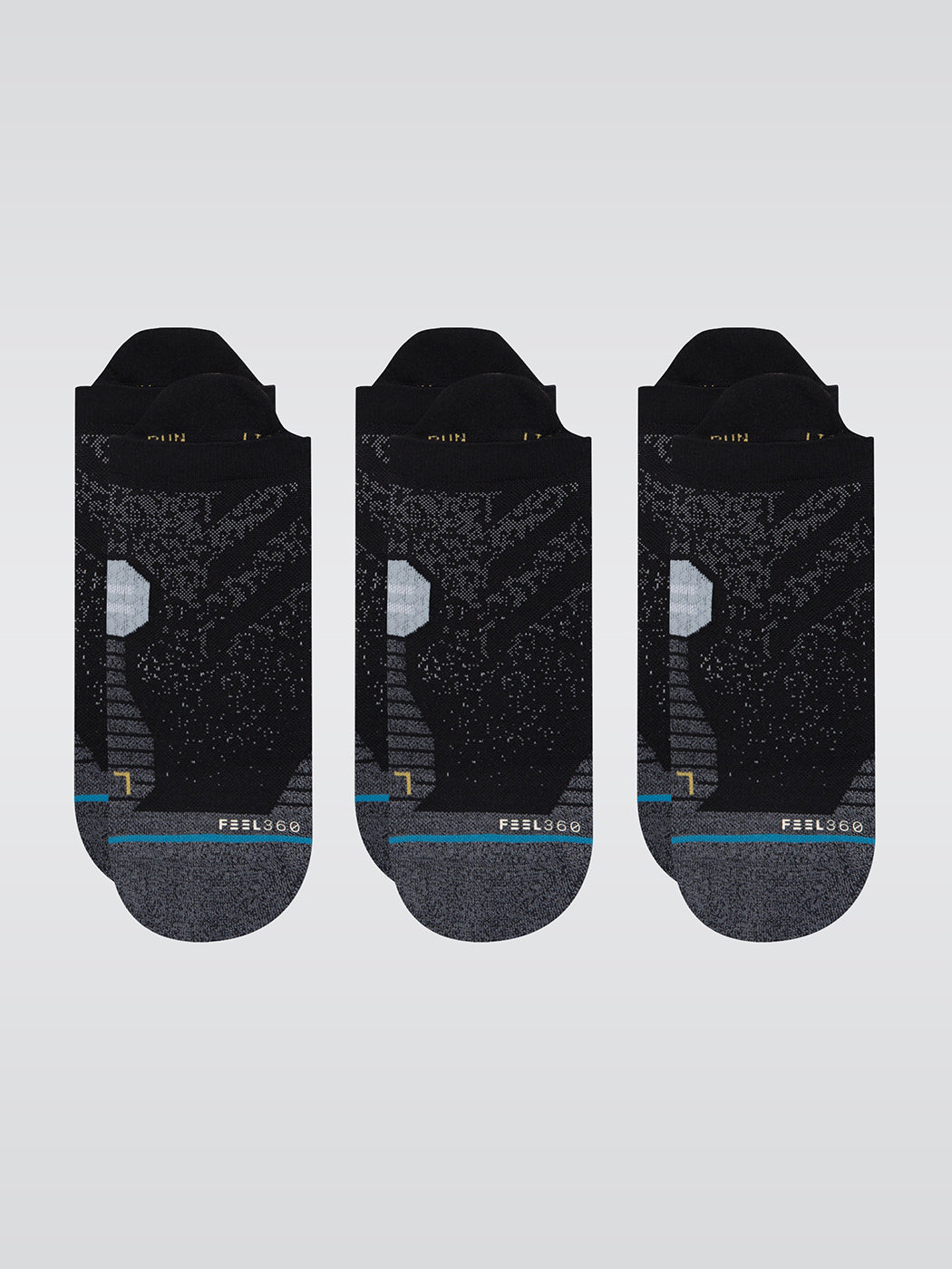 a248a20rta_blk_1_34e3e7b3-2f05-4436-bec7-81d27c1561b7 Run Tab St 3 Pack Socks - Black - Image 1