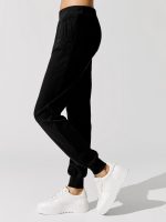 French Terry Slim Sweatpant - Black - Image 3
