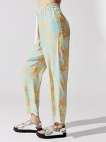 Palm Print Silk Charmueuse Pull-on Pant - Abstract Palm Print - Image 3