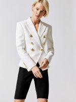 6 Button Cotton-pique Jacket - 0Fa Blanc - Image 3