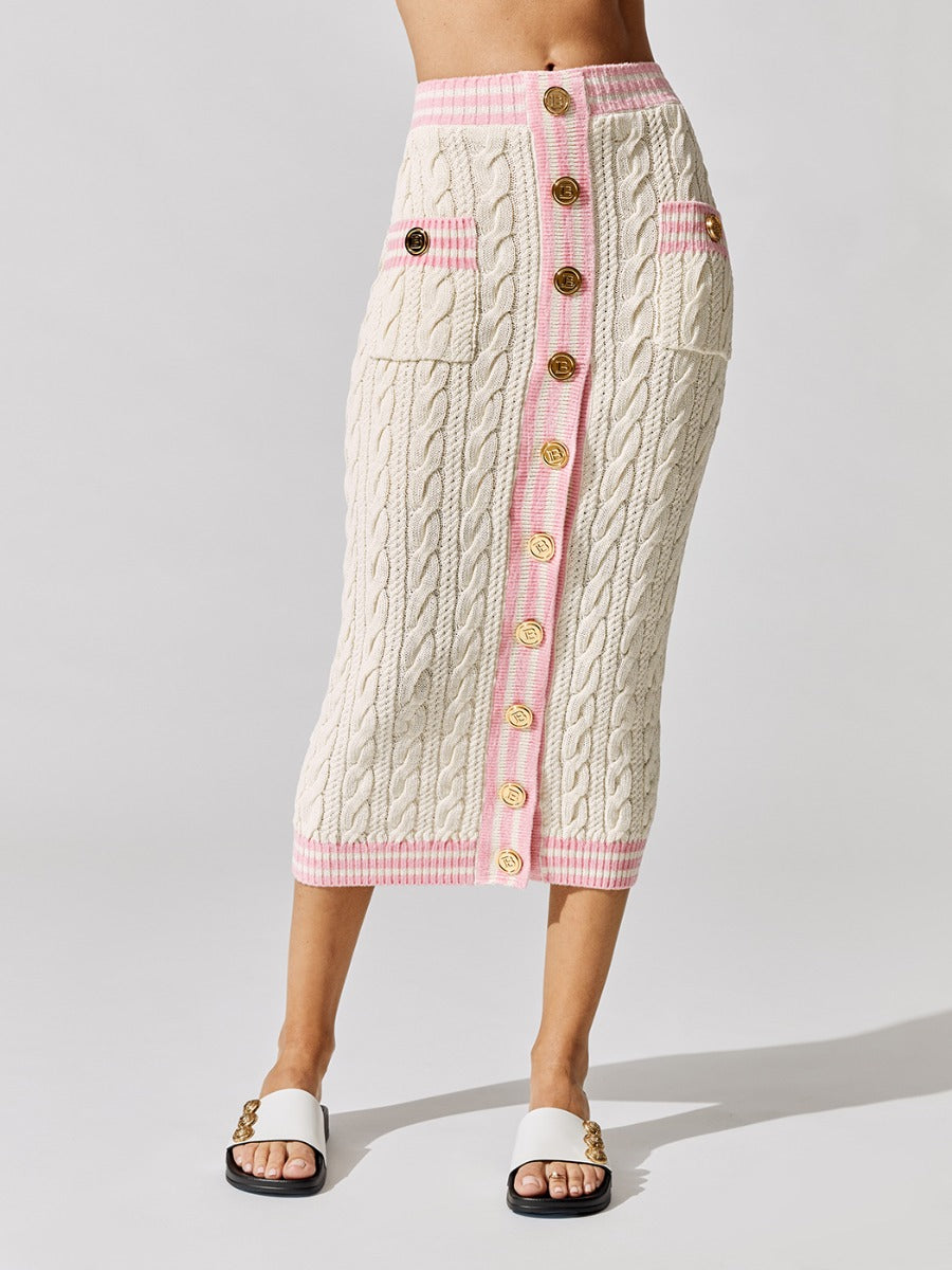 balm-wf1ld070k293-colwhi-hw-buttoned-cable-knit-midi-skirt-gbf-ecru-rose-3321_1_99384974-0aee-452c-a0ea-1d040a23e9e2 High Waisted Buttoned Cable-knit Midi Skirt - Gbf Ecru/Rose - Image 1