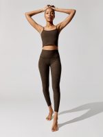 Spacedye Caught in the Midi High Waisted Legging - Chocolate Chip Espresso - Image 6