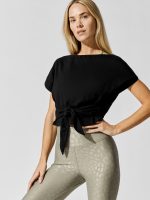 Tie Front Tee - Black