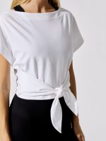 Tie Front Tee - White - Image 3