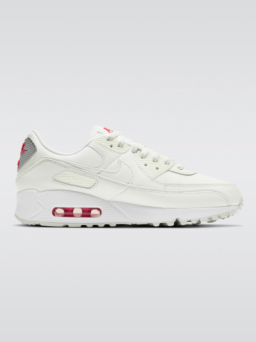 cv8819-102-phsrh001-2000_b079eceb-f478-4c72-9f67-e0d1206c51b8 Air Max 90 Sneaker - Summit White/Summit White-Siren Red - Image 1
