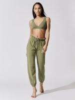 Vintage Fleece Gemstone Sweatpants - Basil With Jade - Image 5