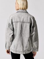 Noumi Oversized Denim Jacket - Smoke Grey - Image 5