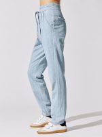 Muardo Waist Tie Trousers - Light Blue - Image 3