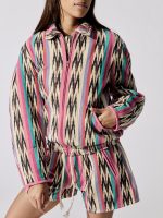 Iaustey Ikat Padded Jacket - Ecru - Image 3