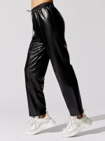 Tay Vegan Leather Jogger - Black - Image 5