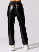 Tay Vegan Leather Jogger - Black - Image 4