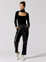 Tay Vegan Leather Jogger - Black - Image 3