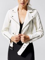 Mya Cropped Biker - White - Image 3