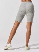 Romy Raw Edge French Terry Bermuda Short - Heather Grey - Image 4