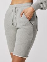 Romy Raw Edge French Terry Bermuda Short - Heather Grey - Image 6