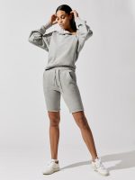 Romy Raw Edge French Terry Bermuda Short - Heather Grey - Image 7
