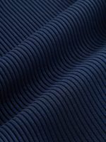 Long Sleeve Wrap Top in Ribbed Jersey - Navy - Image 8
