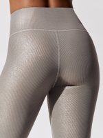 Ribbed Foil Legging - Silver Iridescent Foil - Image 6