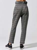 Plaid Paperbag Pants - Grey Plaid - Image 6